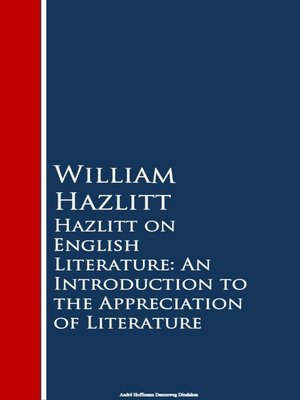 cover image of Hazlitt on English Literature